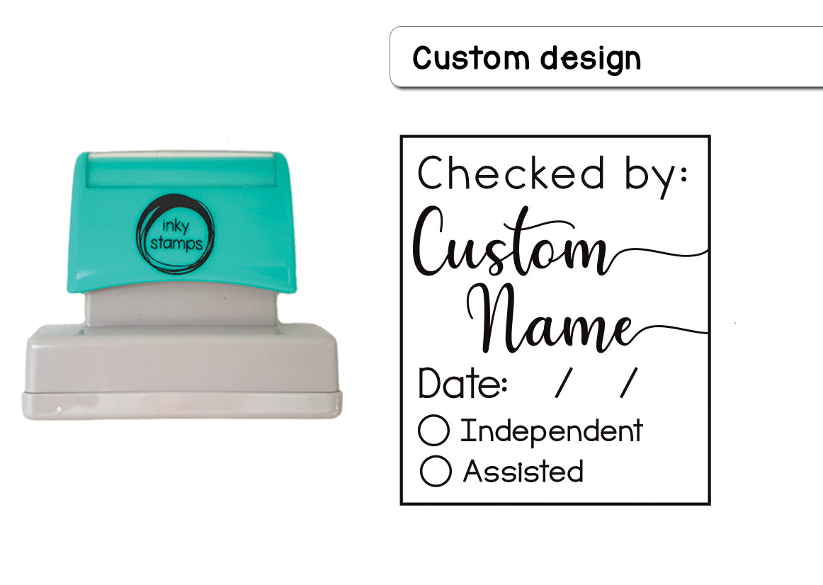 Expanded Checked By Stamp 2.0 - Personalised