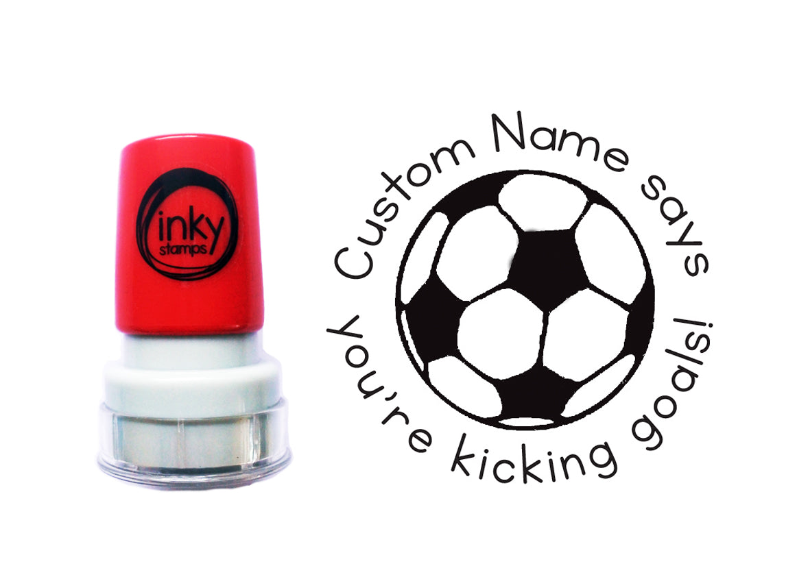 Kicking Goals Stamp - Personalised